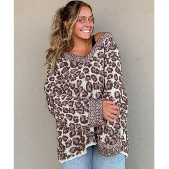 FREE PEOPLE Little Animal Leopard Pullover Sweater - Picture 9 of 10
